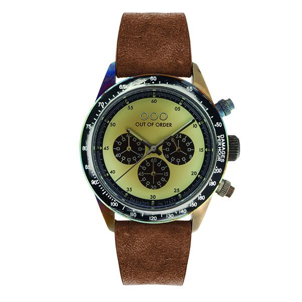 OUT OF ORDER Cronografo Brown Leather Strap